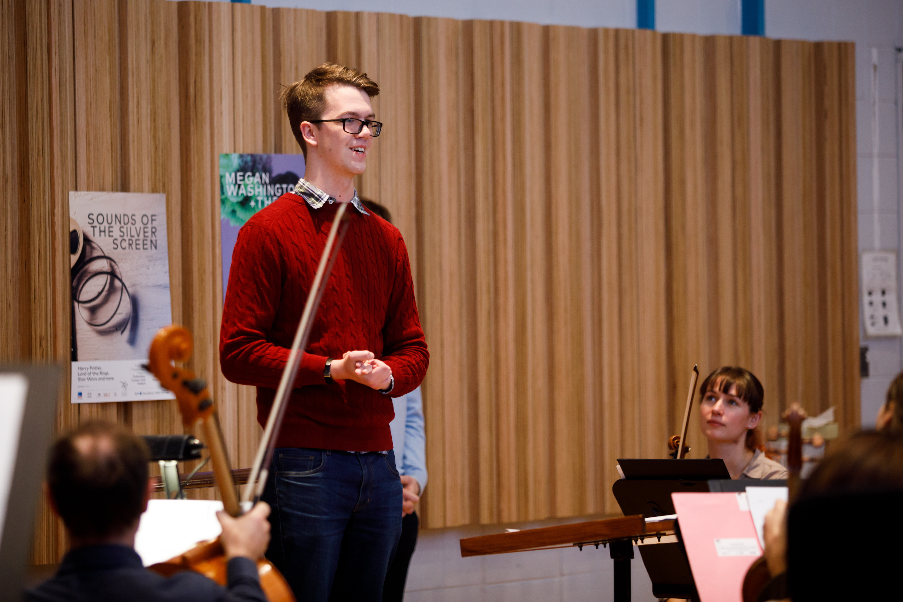 my silly ol' mug talking to the wonderful Tasmanian Symphony Orchestra